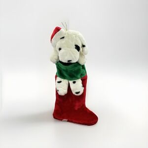 VTG Chosun Dalmatian Dog Plush Christmas Stocking 22" Santa Hat Holiday Decor